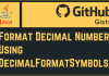 Format Decimal Numbers Using Format Symbols