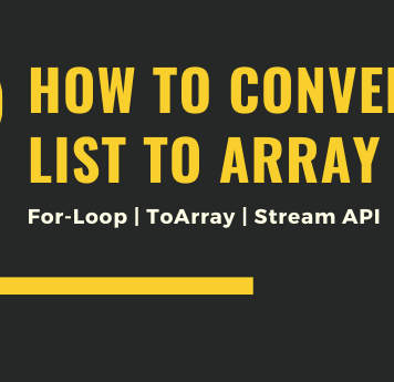 How To Convert List To Array in Java