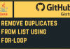 Remove Duplicates from List Using For-Loop
