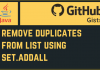 Remove Duplicates from List Using Set.addAll