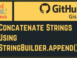 Concatenate Strings Using StringBuilder.append()