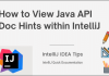 How to View Java API Doc Hints within IntelliJ