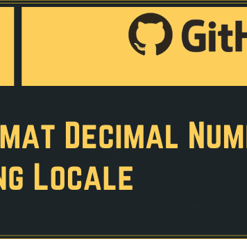 Format Decimal Numbers Using Locale