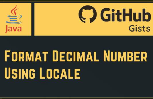 Format Decimal Numbers Using Locale